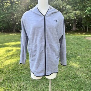 The North Face  Slacker Jacket Women L Gray Drape Full Zip Long Sleeve Hoodie